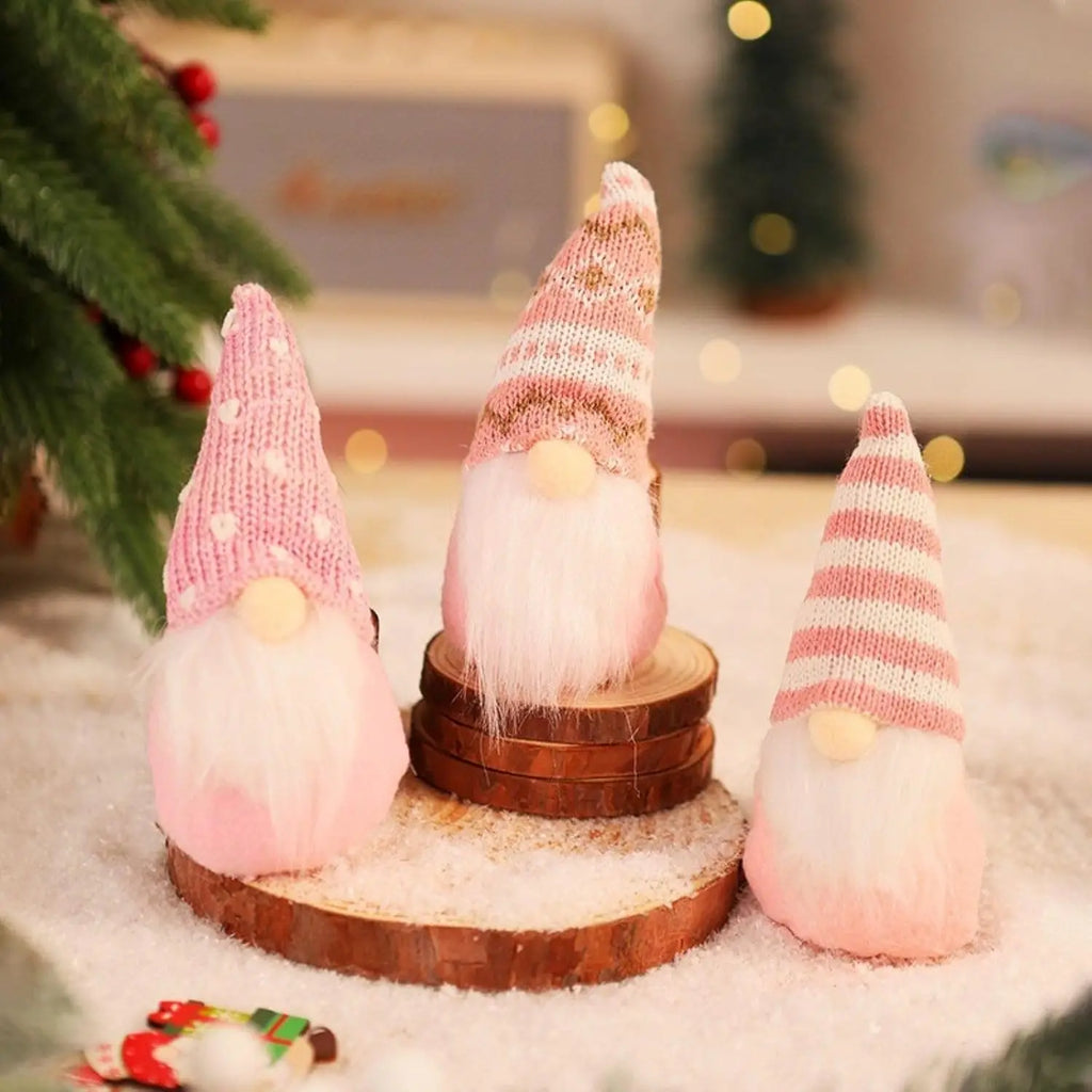 3pcs Christmas Hanging Decorations, Swedish Handmade Plush Santa Elves, Holiday Tree Ornaments, Home Christmas Decor