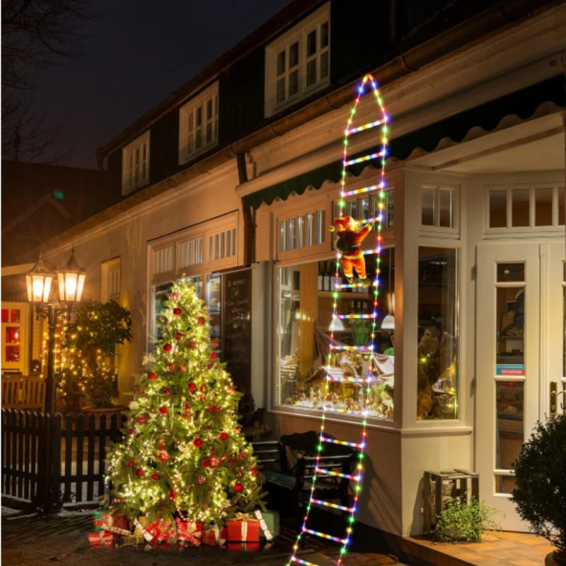1.5/3M Christmas Decoration LED Santa Claus Climbing Ladder Light USB Plug 8 Flashing Modes Suitable Home Xmas Tree Wall Window