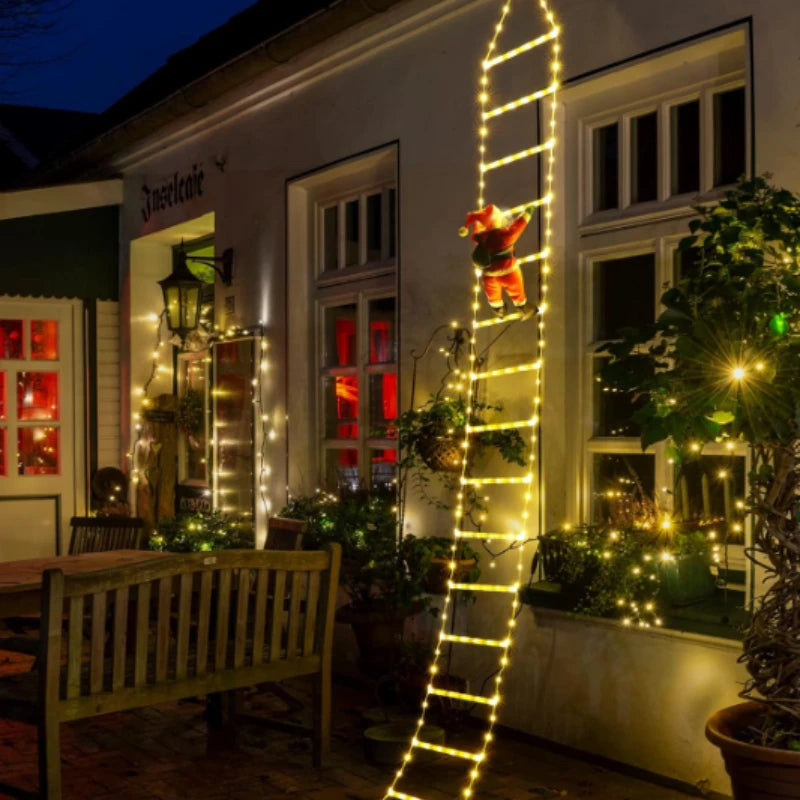 1.5/3M Christmas Decoration LED Santa Claus Climbing Ladder Light USB Plug 8 Flashing Modes Suitable Home Xmas Tree Wall Window