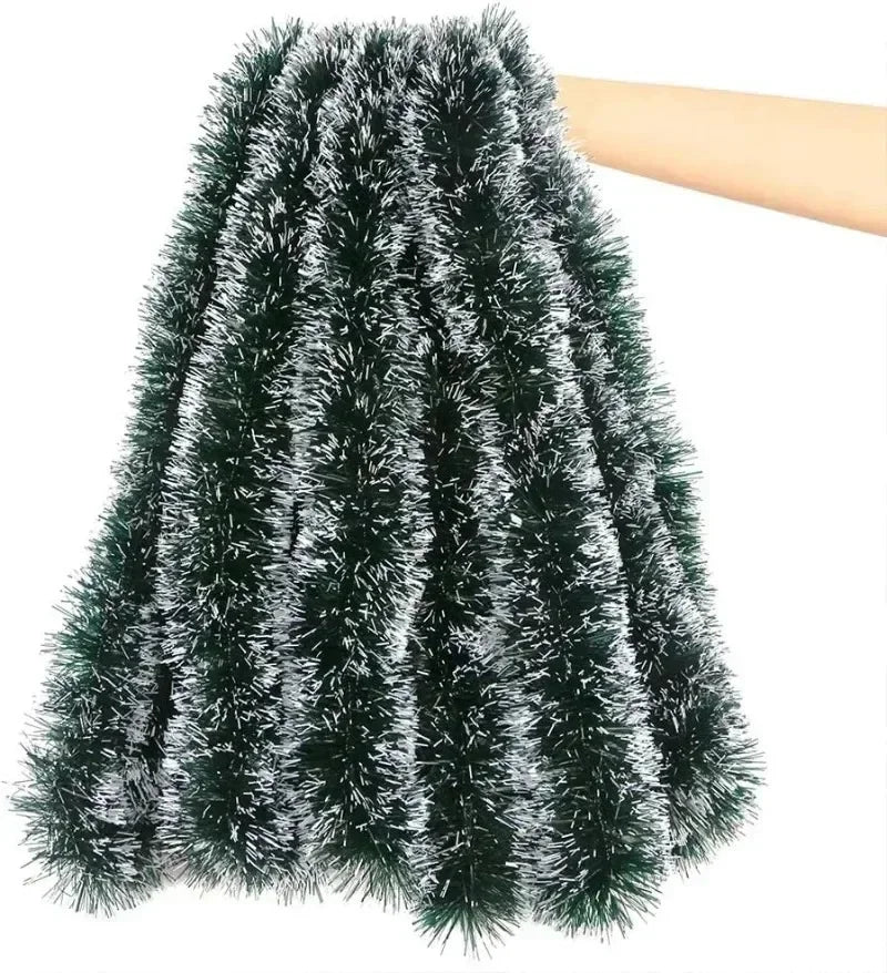 2M Wholesale Christmas Ribbon Garland Green Cane Tinsel Ribbons Xmas Tree Hanging Pendent Wreath Ornaments Home Party Supplies