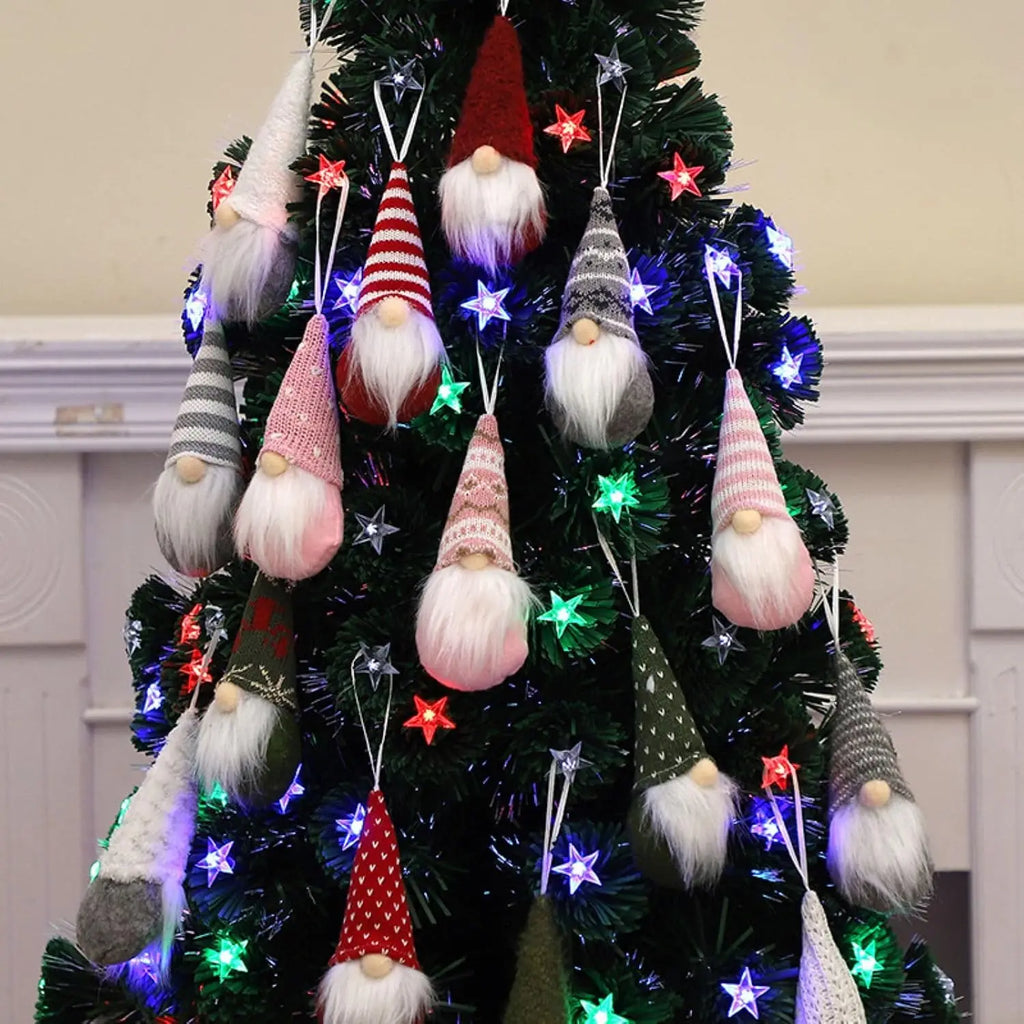 3pcs Christmas Hanging Decorations, Swedish Handmade Plush Santa Elves, Holiday Tree Ornaments, Home Christmas Decor