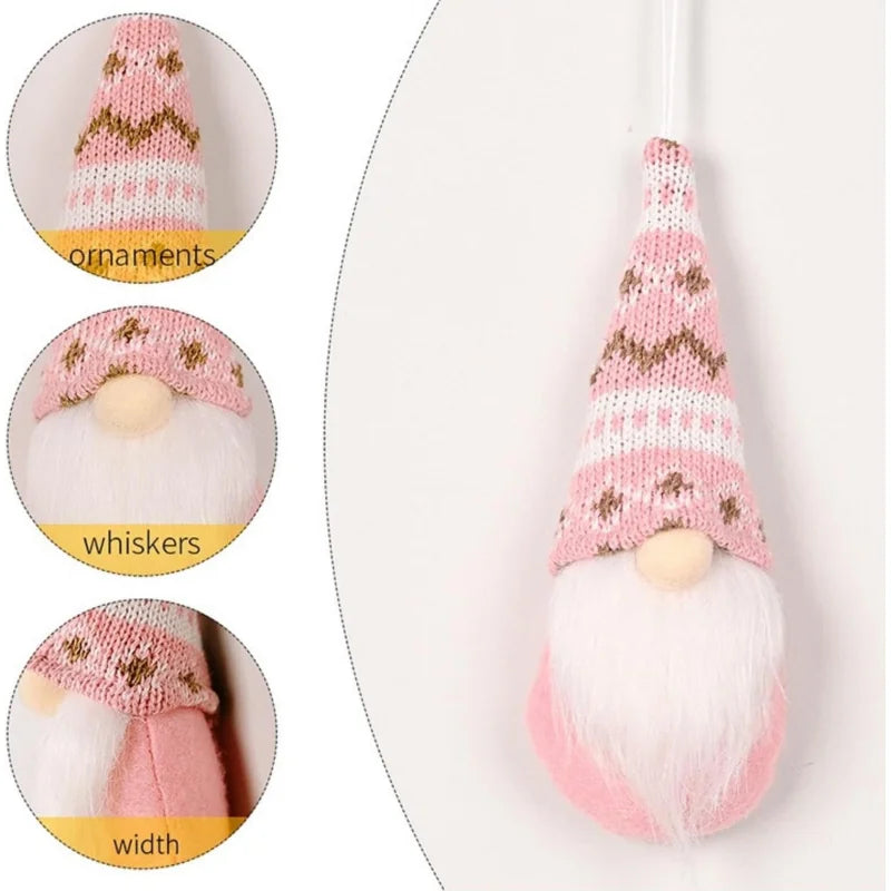 3pcs Christmas Hanging Decorations, Swedish Handmade Plush Santa Elves, Holiday Tree Ornaments, Home Christmas Decor