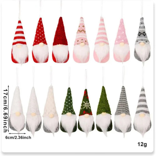 3pcs Christmas Hanging Decorations, Swedish Handmade Plush Santa Elves, Holiday Tree Ornaments, Home Christmas Decor