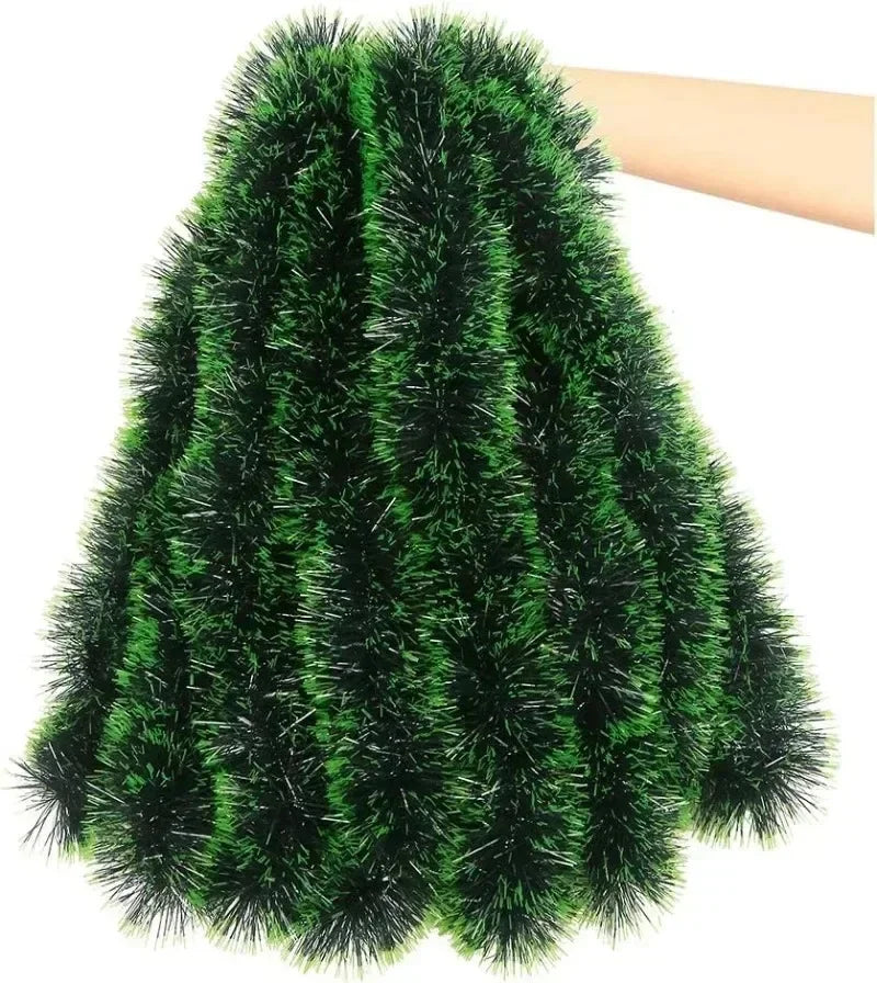 2M Wholesale Christmas Ribbon Garland Green Cane Tinsel Ribbons Xmas Tree Hanging Pendent Wreath Ornaments Home Party Supplies