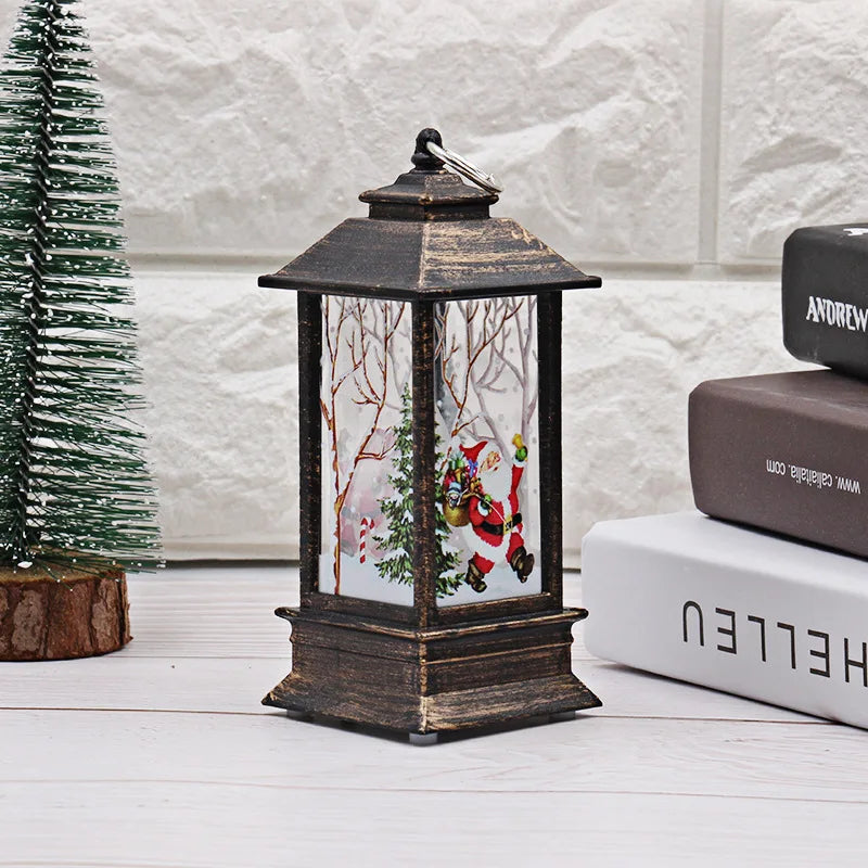 New Christmas Wind Lamp Candle Table Lamp Small Night Lamp Elderly Snowman Christmas Decoration Small Night Lamp Desktop Decorat
