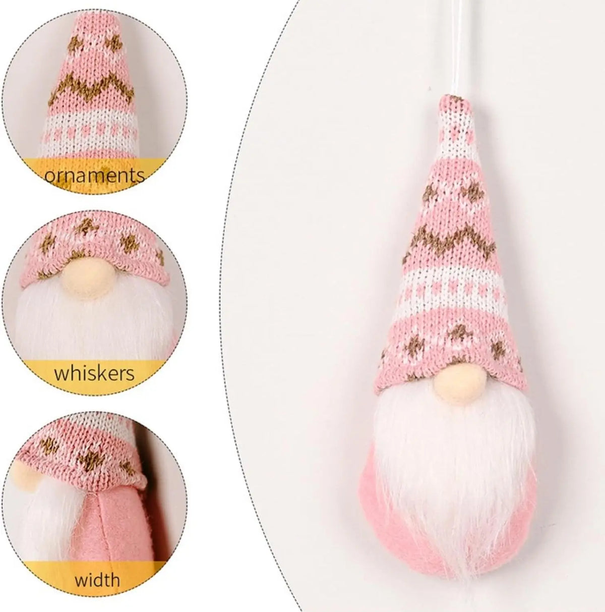3pcs Christmas Hanging Decorations, Swedish Handmade Plush Santa Elves, Holiday Tree Ornaments, Home Christmas Decor